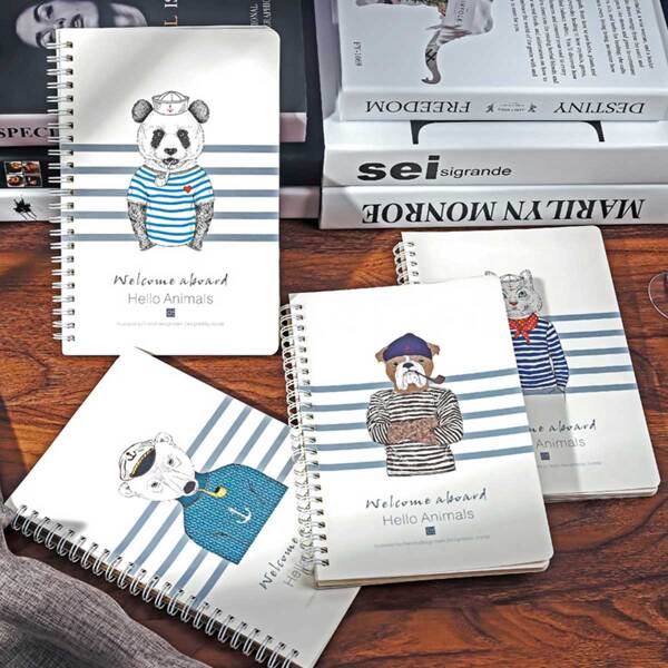 

1pack Random Animal Pattern Cover Spiral Notebook