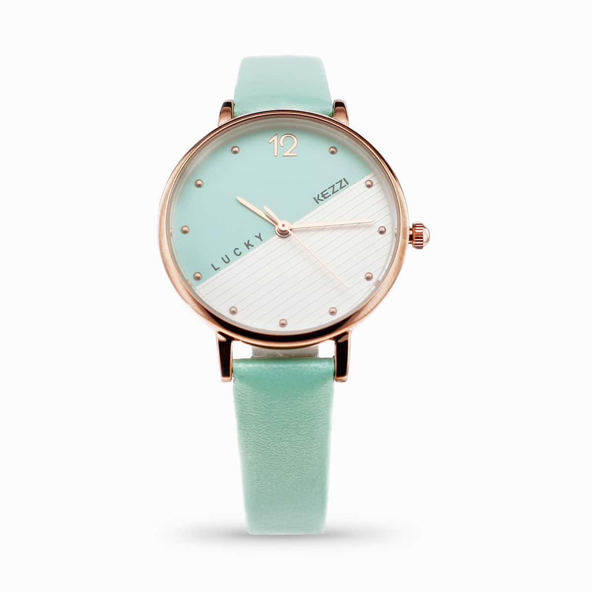 

Color Block Round Dial Watch