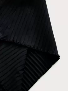 SHEIN Essnce Áo thun Lettuce Trim  màu trơn màu đen Classy - màu đen - Xem 5