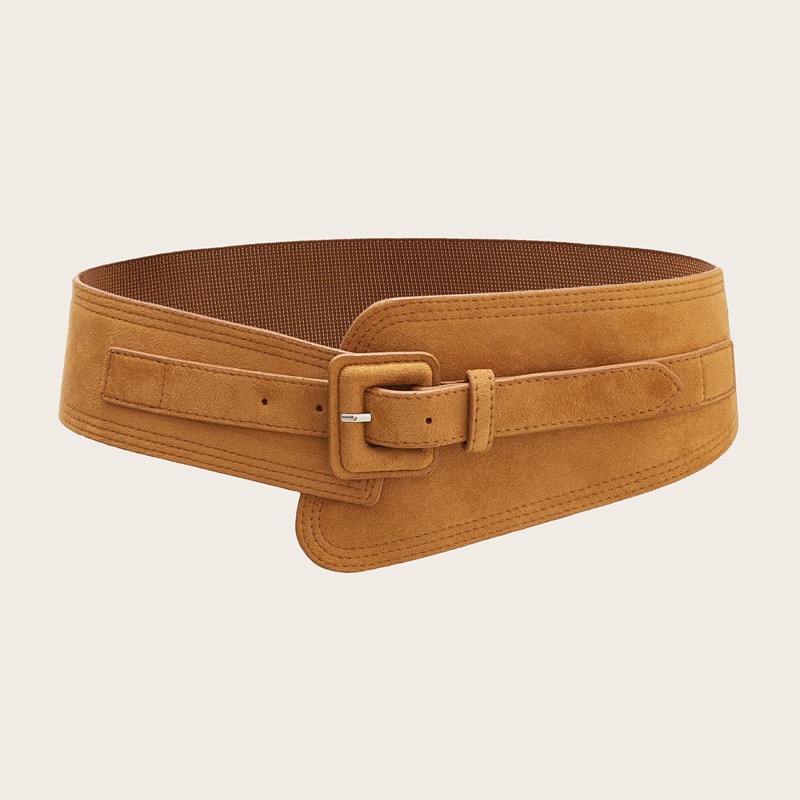 

Solid Wide Belt, Brown