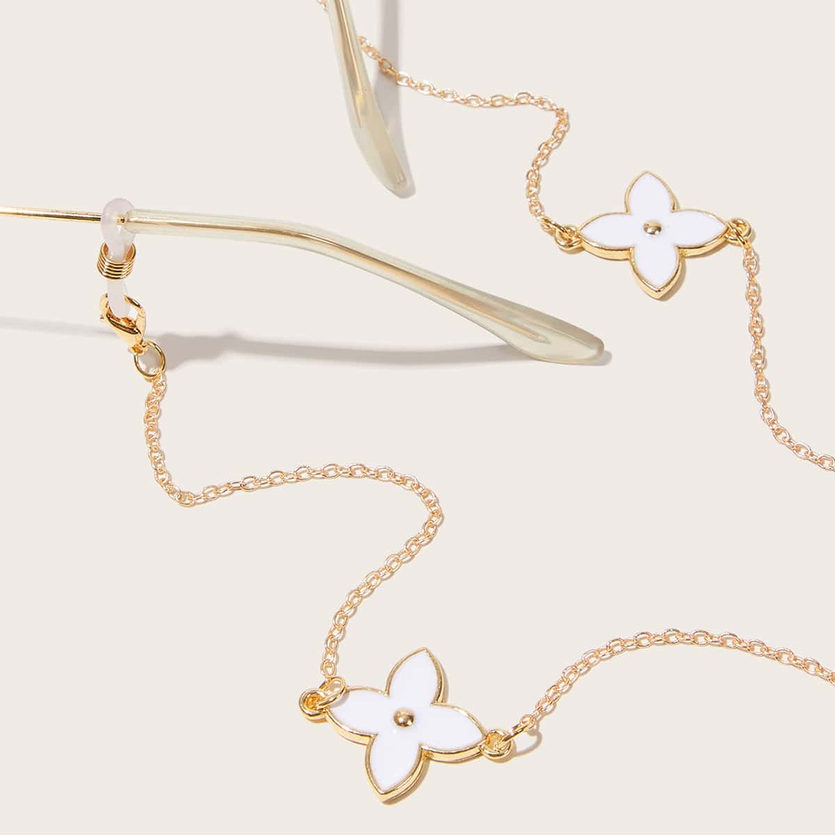 

Flower Decor Glasses Chain, Gold