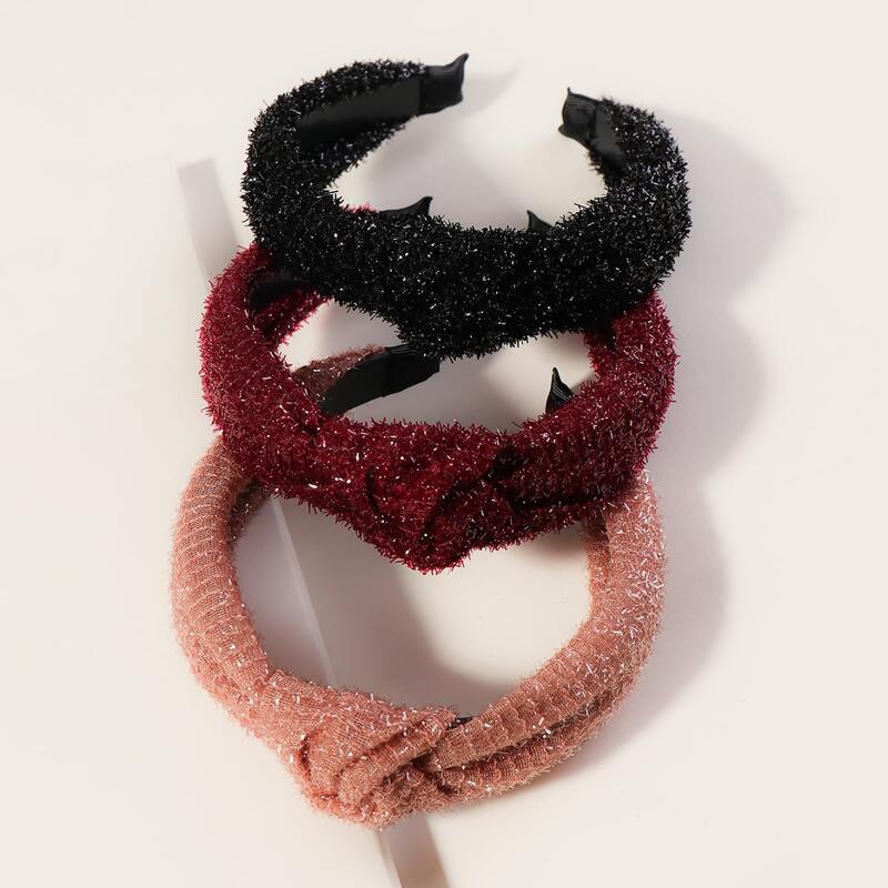 

3pcs Cross Knot Hair Hoop, Multicolor
