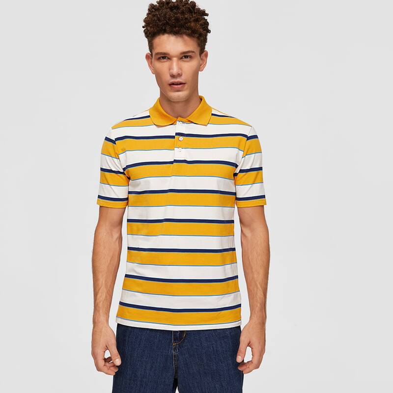 

Guys Color Block Striped Polo Shirt, Multicolor