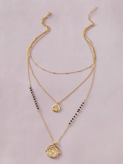 1pc Round Charm Layered Necklace