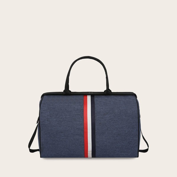 

Men Striped Duffle Bag, Navy
