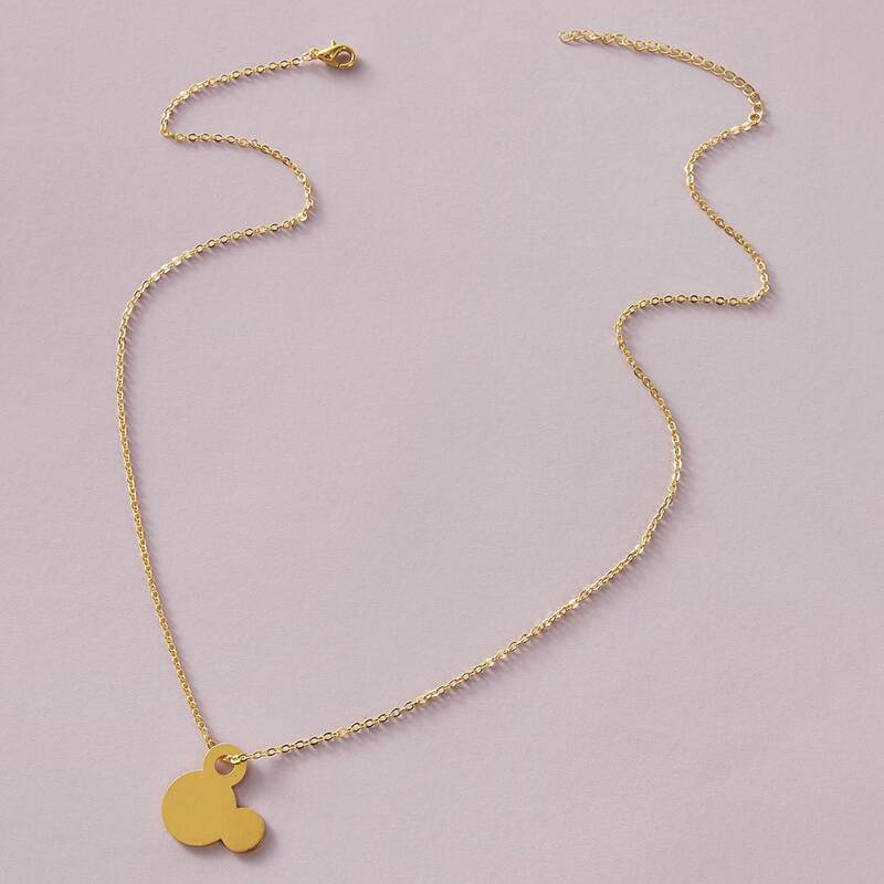 

1pc Simple Mickey Pendant Necklace, Gold