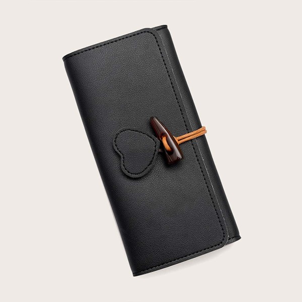 

Horn Toggle Fold Over Purse, Black