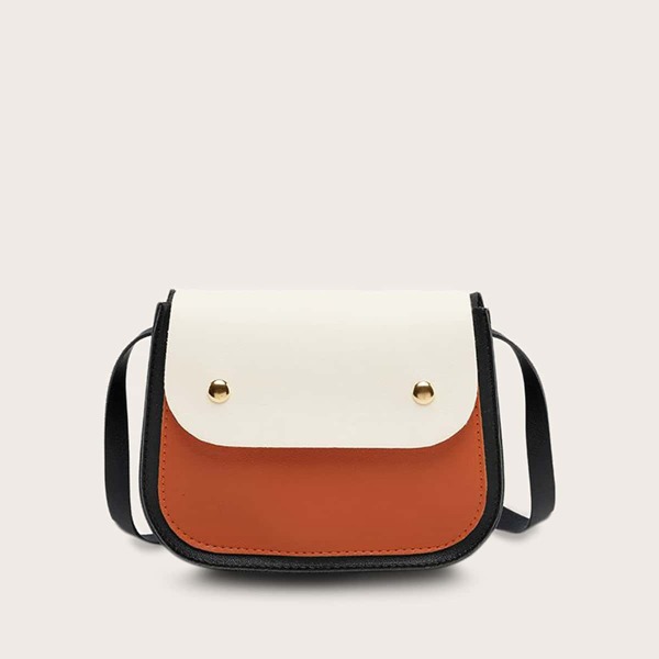 

Color Block Flap Crossbody Bag, Multicolor