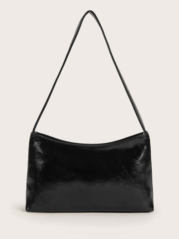 

Minimalist Zip Front Tote Bag, Black