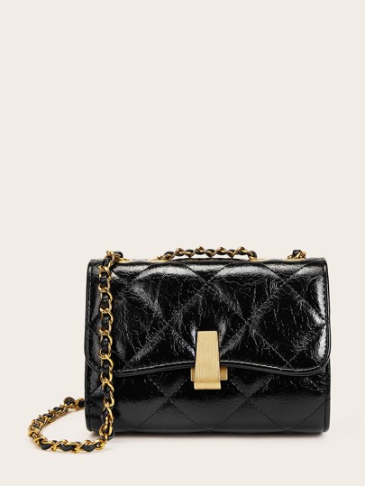 Quilted Flap Chain Crossbody Bag