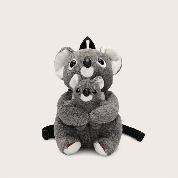 

Girls Movable Koala Design Backpack, Grey