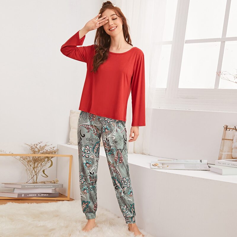 

Floral Print PJ Set, Multicolor