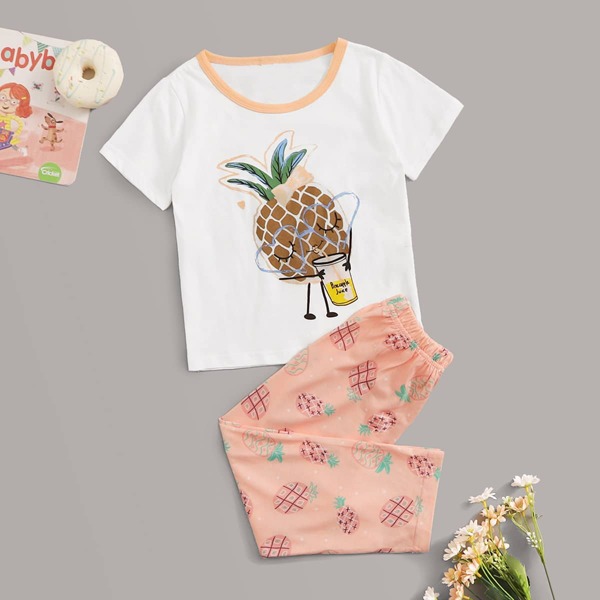 

Toddler Girls Cartoon Graphic PJ Set, Multicolor