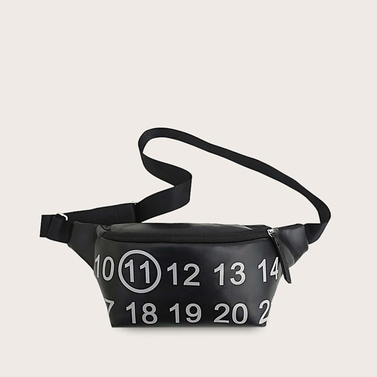 

Guys Number Graphic Fanny Pack, Black