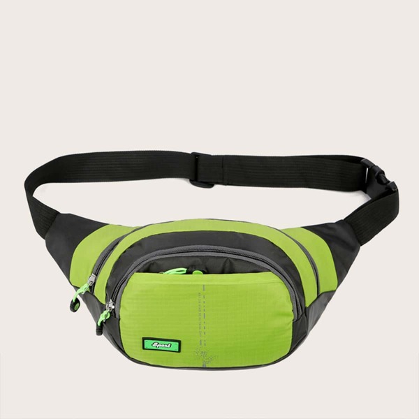 

Men Color Block Fanny Pack, Green
