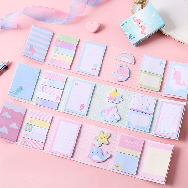 

1set Random Cartoon Whale Print Sticky Note