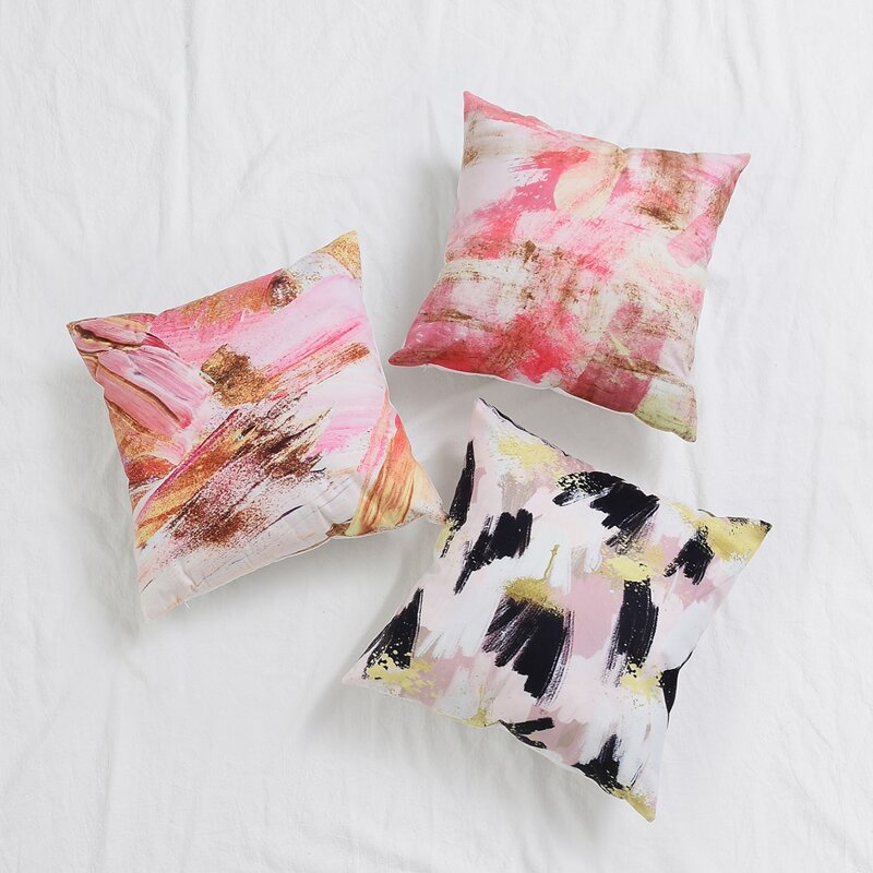 

Oil Painting Glitter Cushion Cover, Multicolor