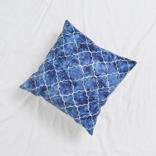 

Geometric Pattern Print Cushion Cover, Blue
