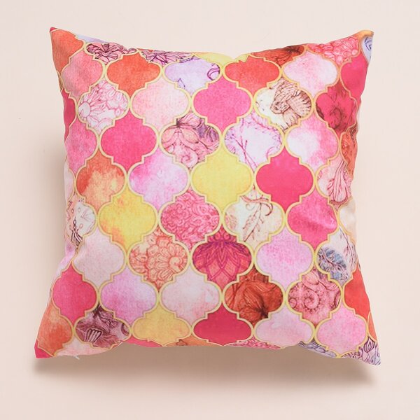 

Geometric Pattern Print Cushion Cover, Multicolor