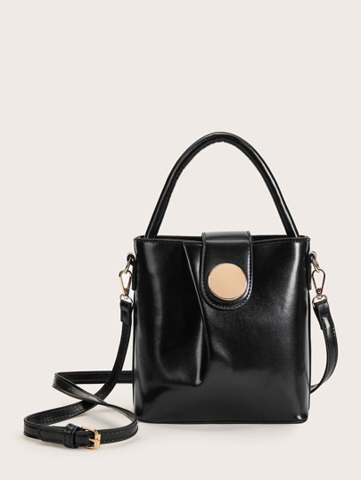 Metal Detail Satchel Bag