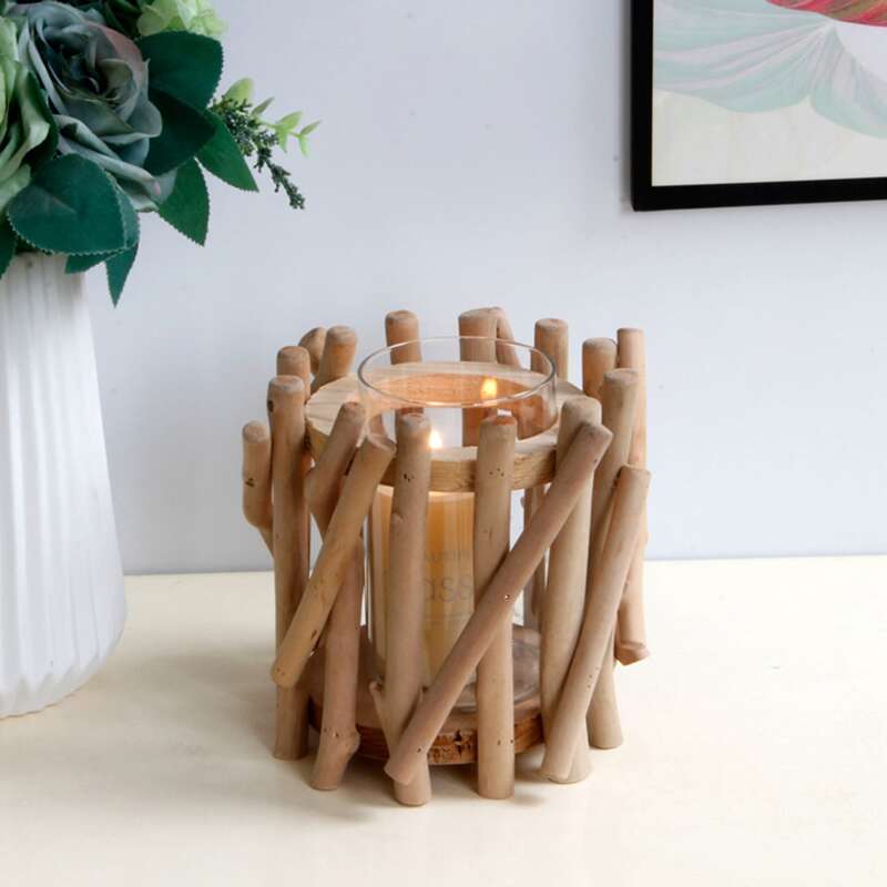

Wooden Fence Candle Holder
