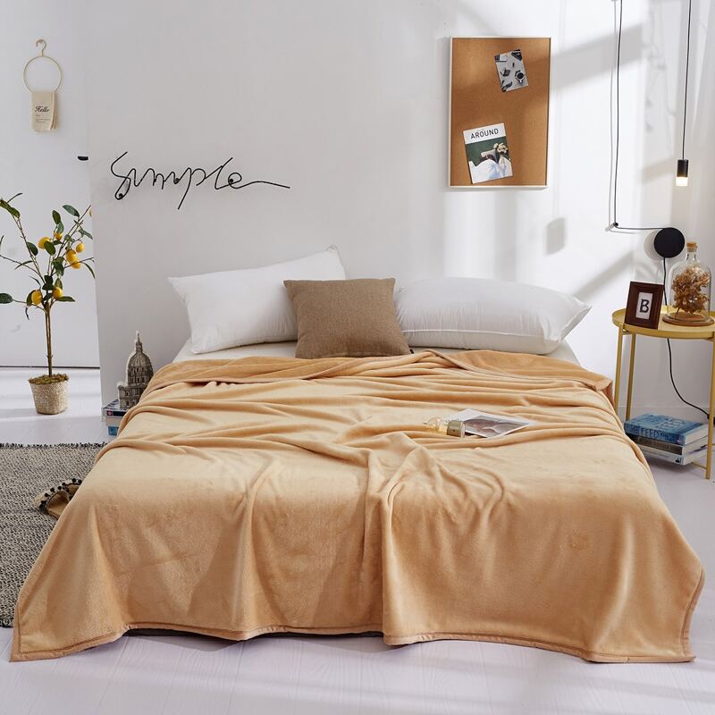 

1pc Solid Color Blanket, Yellow