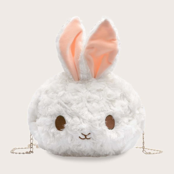 

Girls Rabbit Design Fluffy Chain Bag