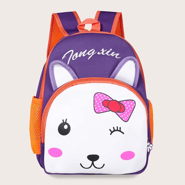 

Girls Rabbit Design Letter Pattern Backpack, Multicolor