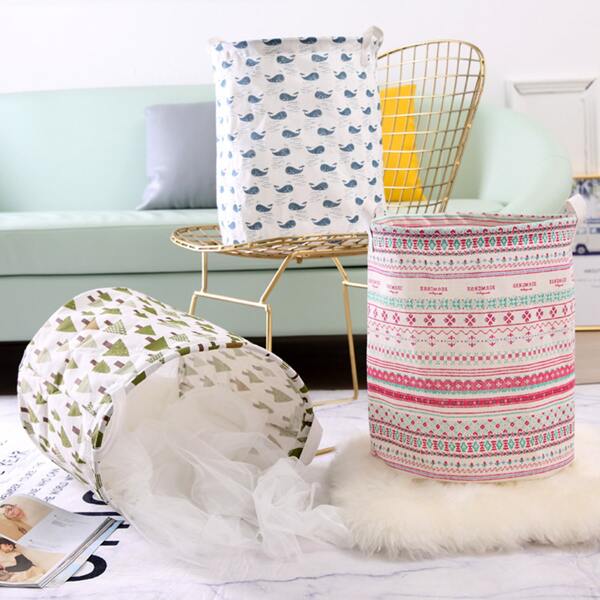

1pc Mixed Pattern Storage Basket, Multicolor