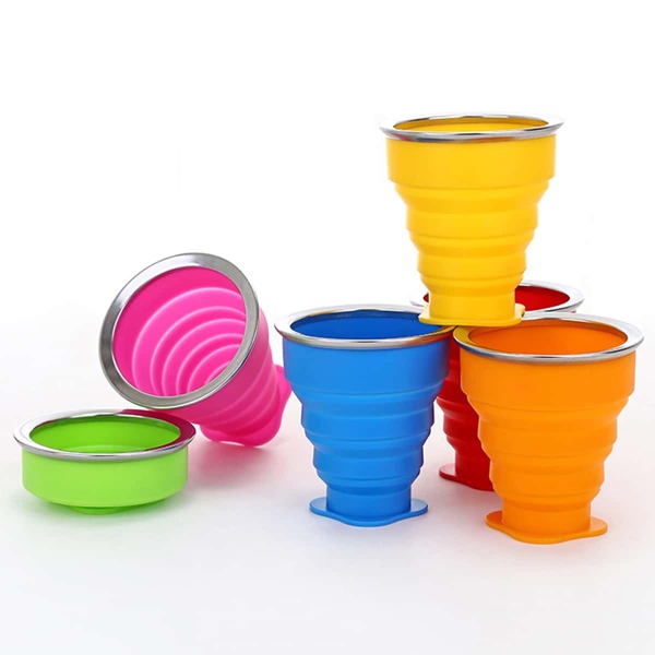 

1pc Collapsible Silicone Water Cup, Multicolor