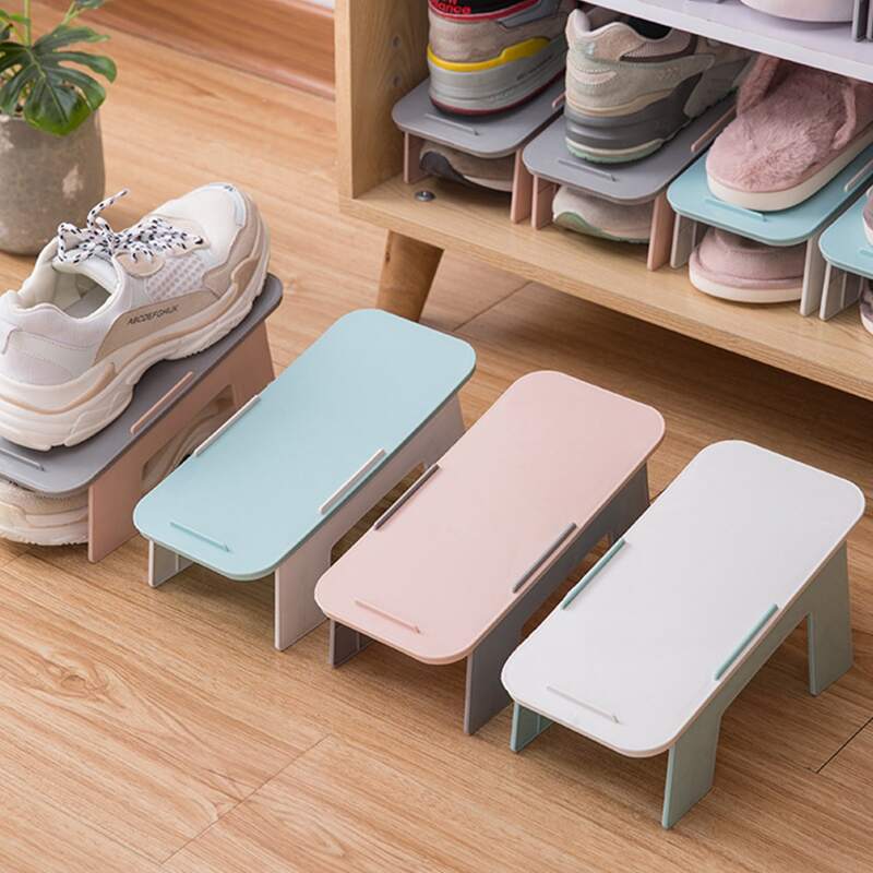 

1pc Random Double Layered Shoe Storage Rack, Multicolor