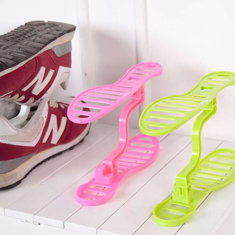 

1pc Random Double Layered Shoe Storage Rack, Multicolor