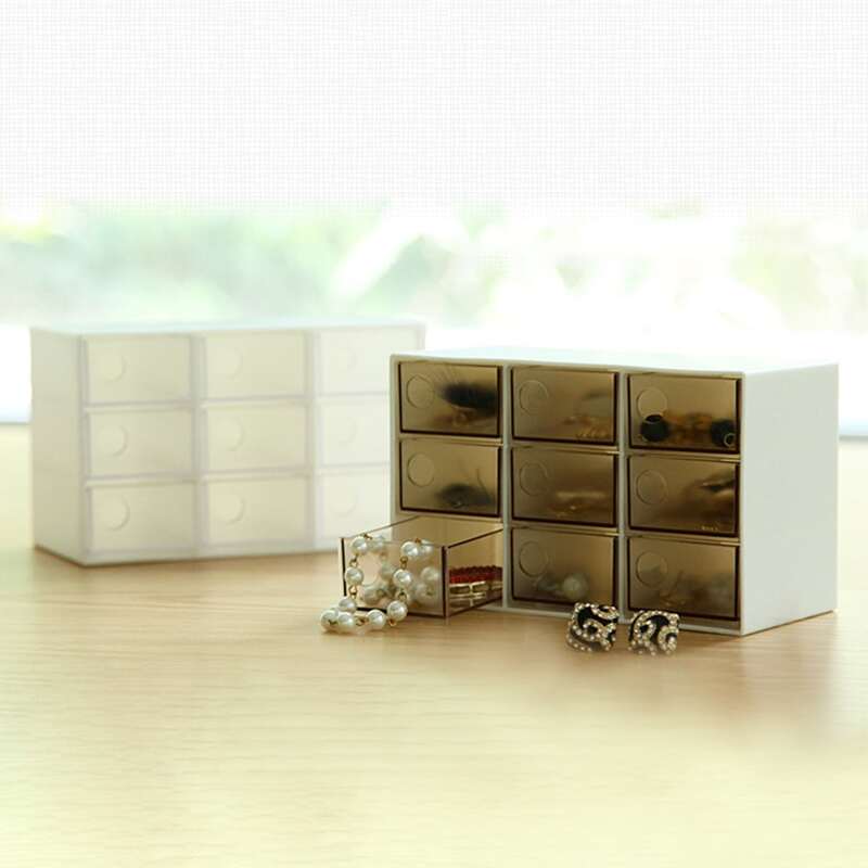 

1pc Desktop Drawer Design Jewelry Storage Box, White
