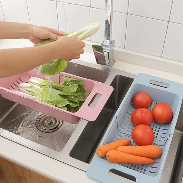 

1pc Retractable Drain Sink Basket, Multicolor