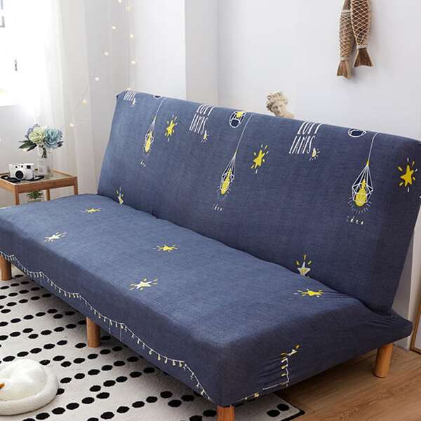 

Star Lamp Print Stretch Slipcover, Blue