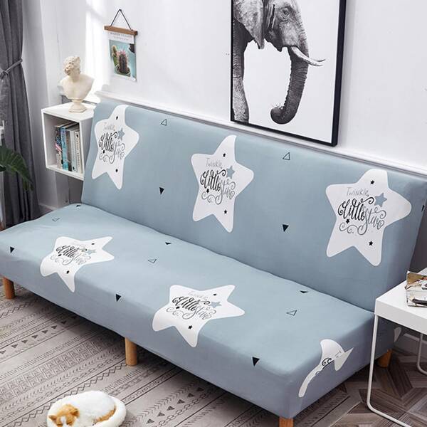 

1pc Star Pattern Stretchy Sofa Cover, Blue