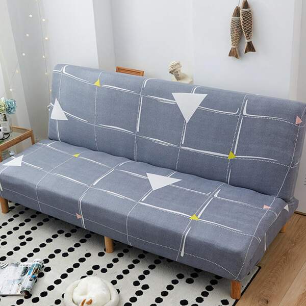 

Simple Grid Pattern Stretch Slipcover, Grey