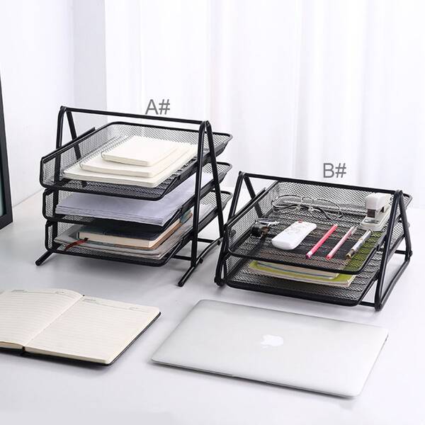 

1pc Desktop Iron File Storage Rack