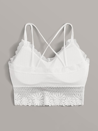 Floral Lace Crisscross Bralette Lingerie