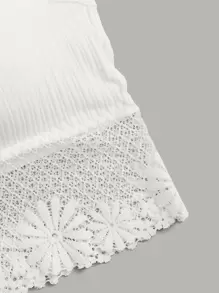 Floral Lace Crisscross Bralette Lingerie - White - View 5