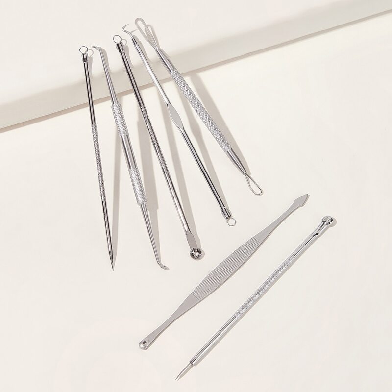 

7pcs Ear & Manicure Acne Needle Set, Silver