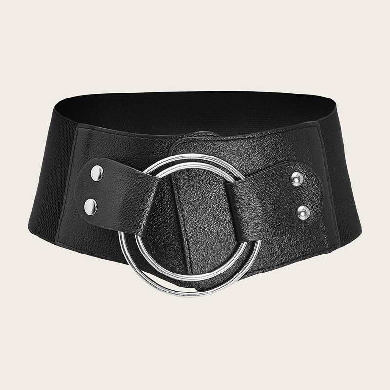 

Double Ring Wide Belt, Black