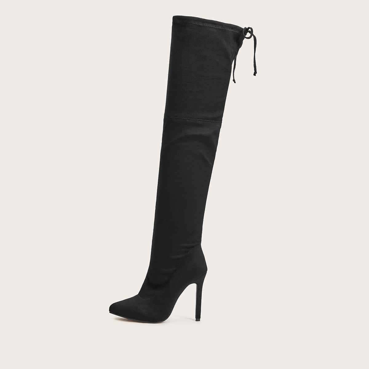 

Zip Side Stiletto Heeled Boots, Black
