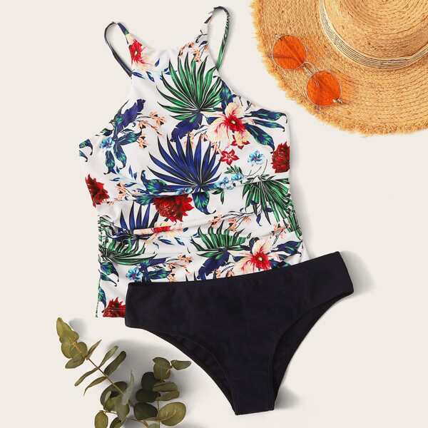 

Tropical Halter Tankini, Multicolor