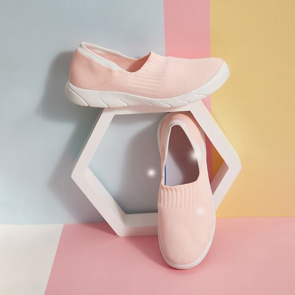 

Wide Fit Slip On Sneakers, Pink