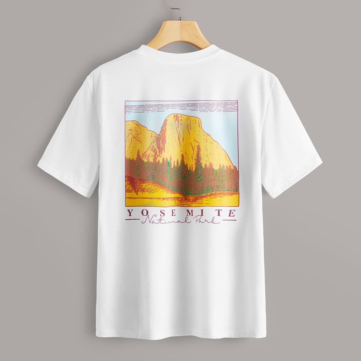 

Mountain & Letter Graphic Back Tee, White
