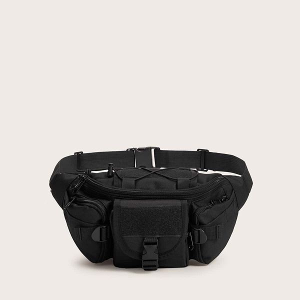 

Pocket Front Fanny Pack, Black