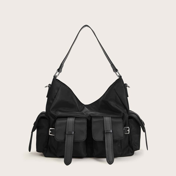 

Minimalist Side Pocket Tote Bag, Black