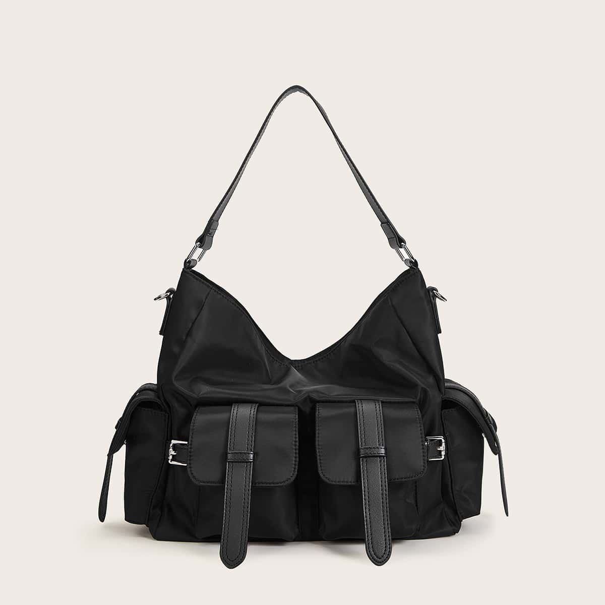 

Minimalist Side Pocket Tote Bag, Black