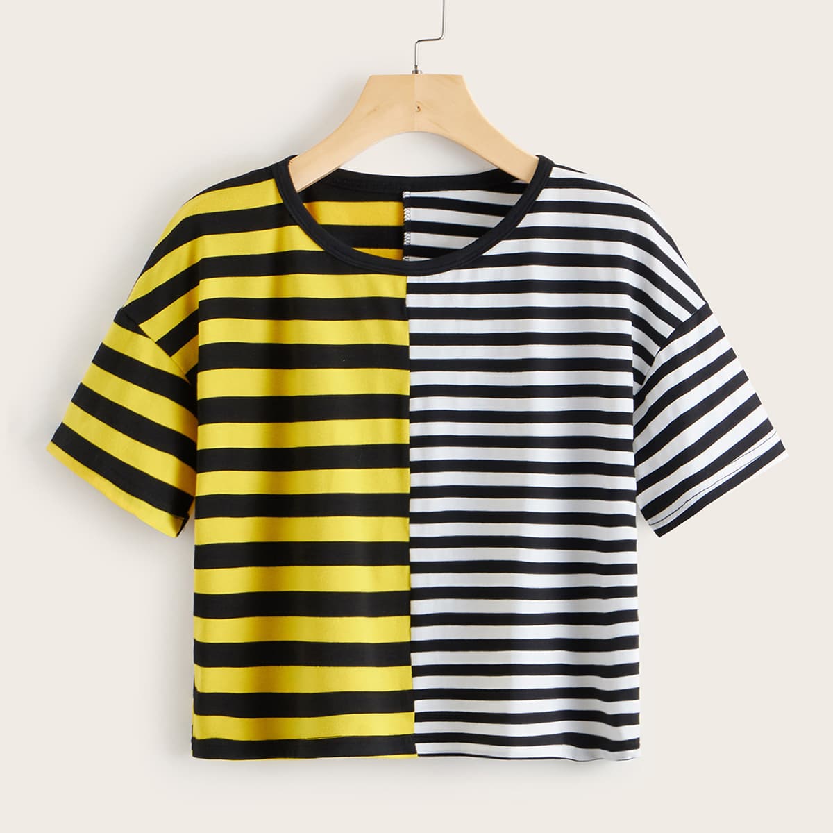 

Contrast Striped Tee, Multicolor